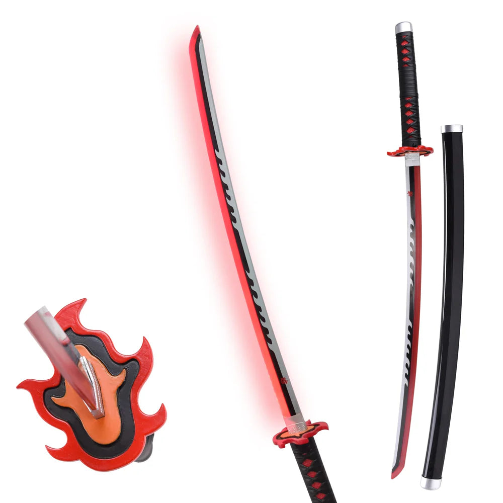 Tanjiro Kamado – Demon Slayer Flame Black LED Katana Replica (104 cm)