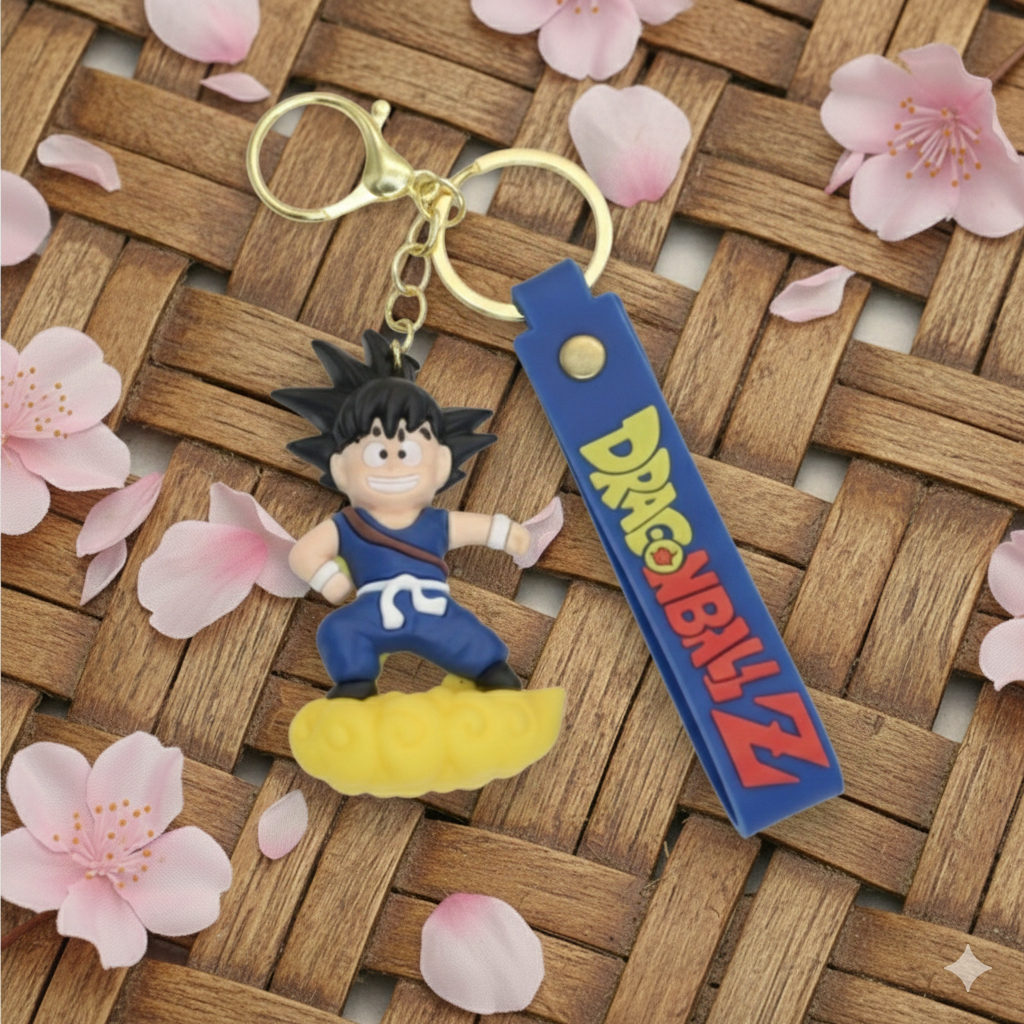 Kid Goku Flying Nimbus Chibi Keychain – Dragon Ball Z Anime PVC Charm