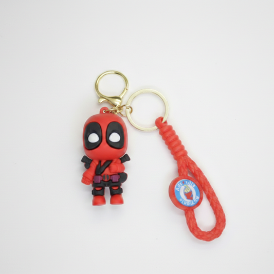 Deadpool Chibi Mini Figure Keychain – Superhero Rubber Bag Charm