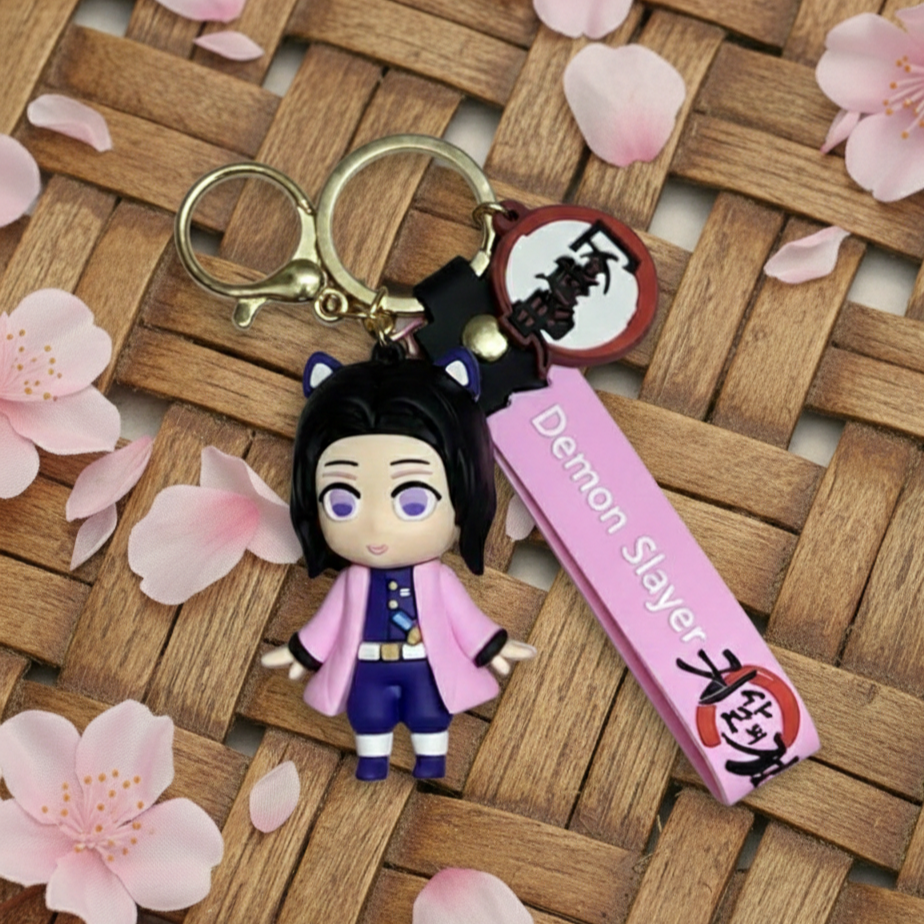 Shinobu Kocho Chibi Keychain – Demon Slayer PVC Keyring Charm