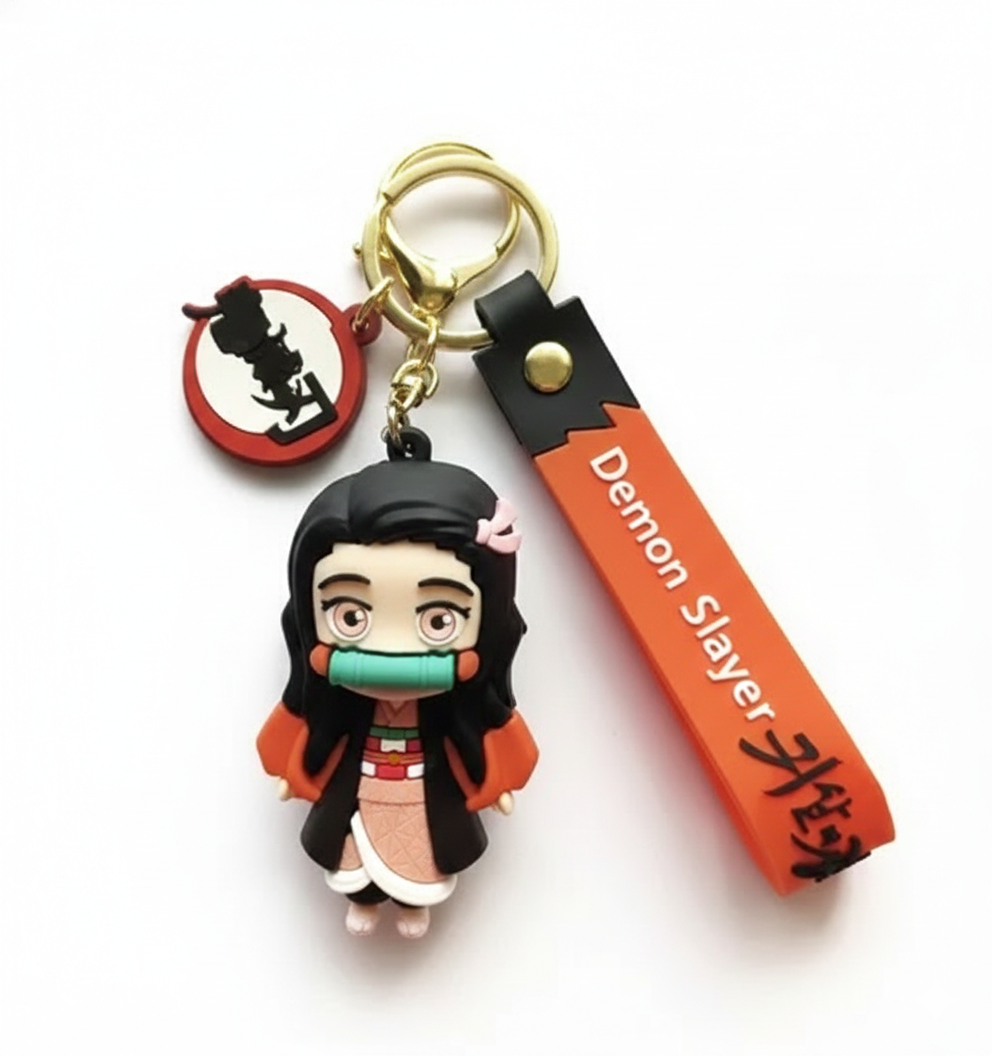 Nezuko Kamado Chibi Keychain – Demon Slayer PVC Keyring Charm