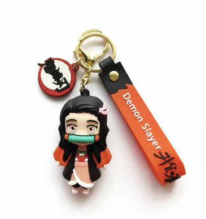 Nezuko Kamado Chibi Keychain – Demon Slayer PVC Keyring Charm