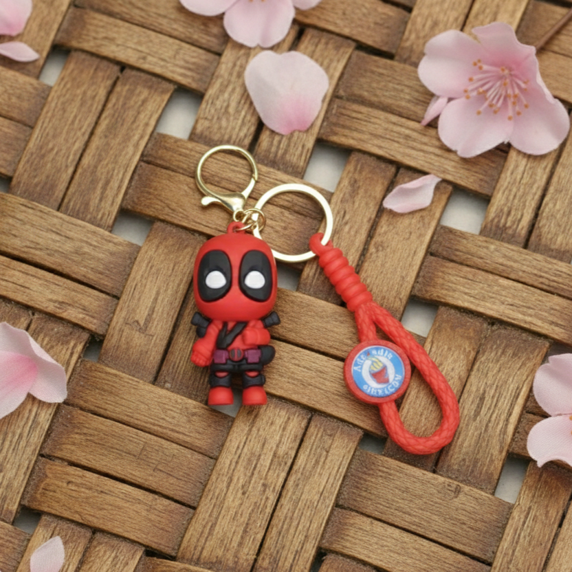 Deadpool Chibi Mini Figure Keychain – Superhero Rubber Bag Charm
