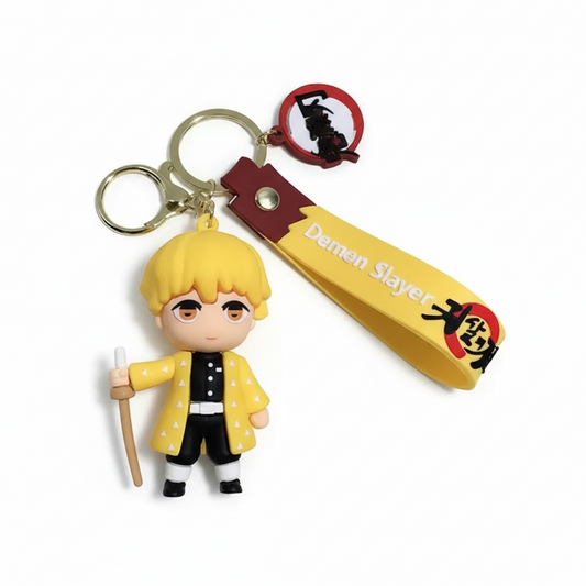 Zenitsu Agatsuma Chibi Keychain – Demon Slayer PVC Keyring Charm