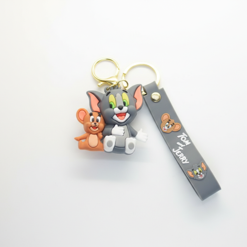Tom & Jerry Chibi Keychain – Cartoon PVC Keyring Charm