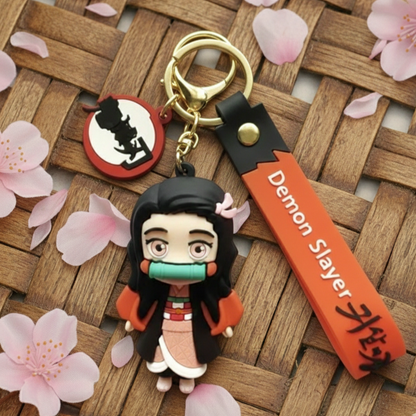 Nezuko Kamado Chibi Keychain – Demon Slayer PVC Keyring Charm