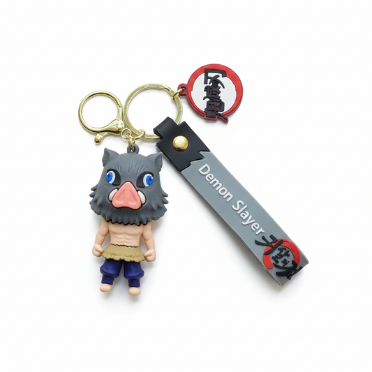 Inosuke Hashibira Chibi Keychain – Demon Slayer PVC Keyring Charm