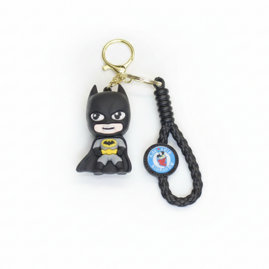 Batman Mini Figure Keychain – Superhero Chibi Keyring Accessory