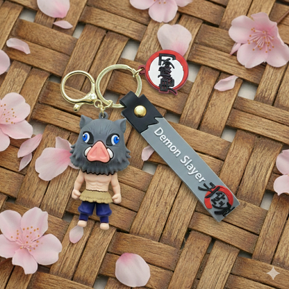 Inosuke Hashibira Chibi Keychain – Demon Slayer PVC Keyring Charm