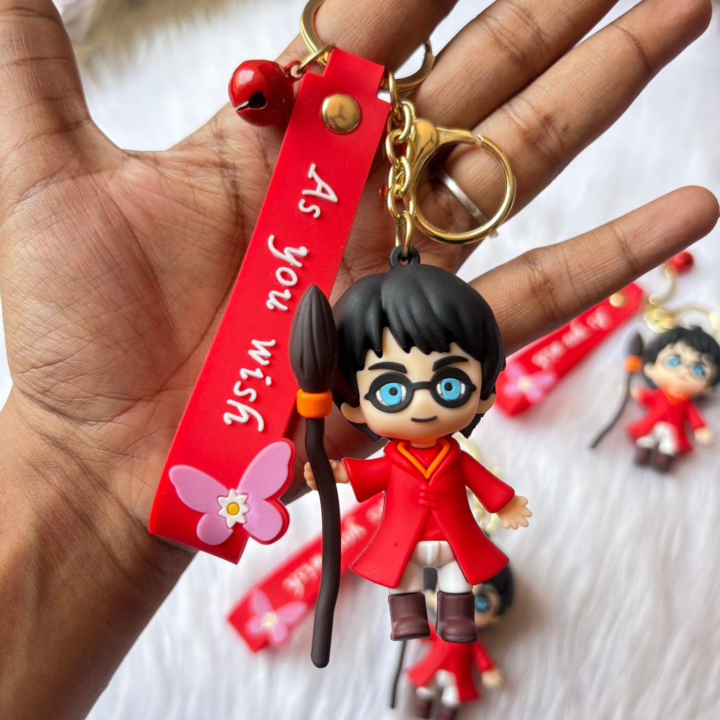 Harry Potter Wizard Mini Figure Keychain – Cute PVC Cartoon Bag Charm