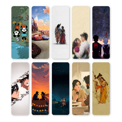 Love & Romance Bookmarks – Set of 10 | Double-Sided with Reflection Journal Back