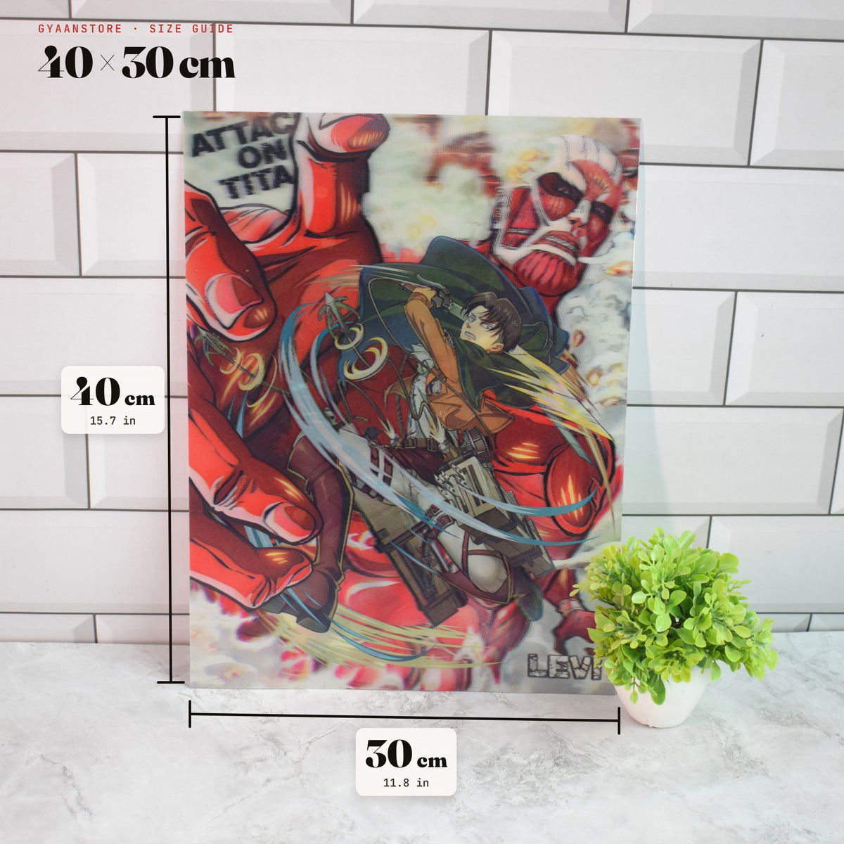 Attack on Titan Colossal Titan Battle 3D Lenticular A3 Poster – size guide 40 x 30 cm