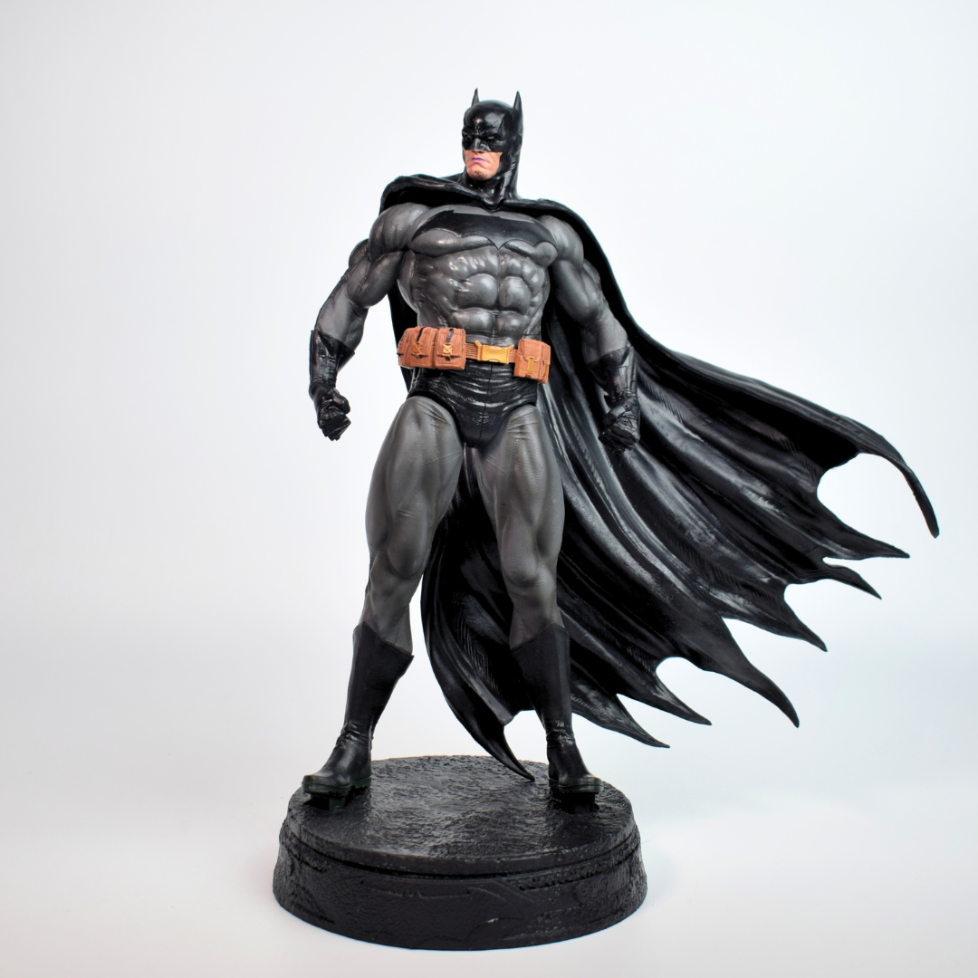 Batman ultimate 38cm Action Figure - full figure front view with flowing black cape on round base