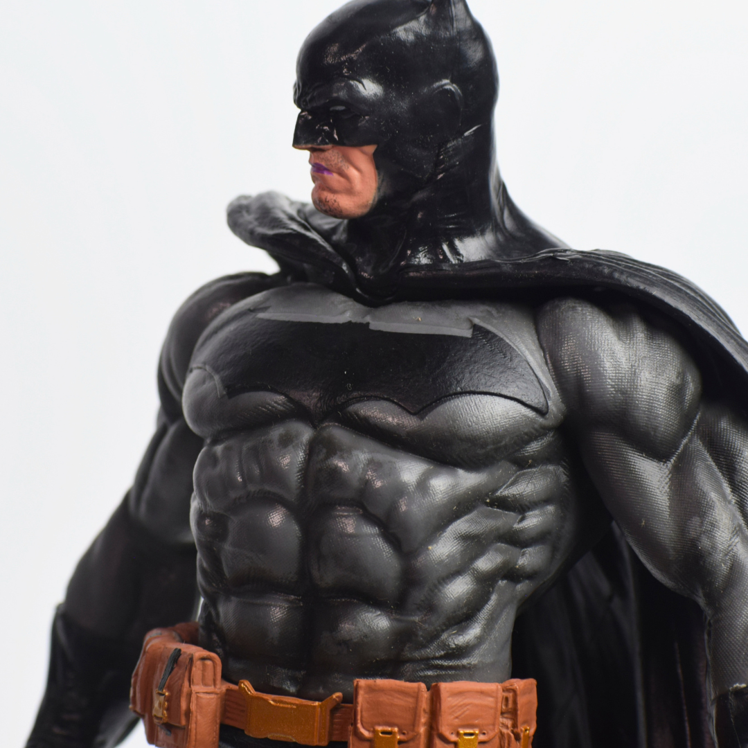 Batman ultimate 38cm Action Figure - close-up of chest bat emblem and cowl in profile