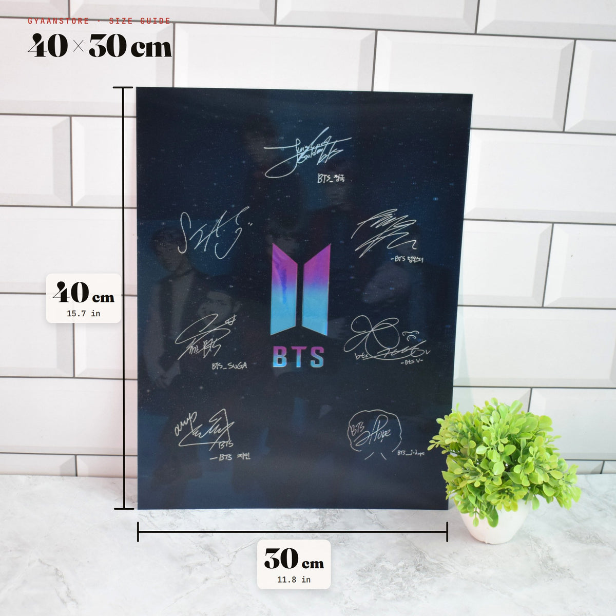 BTS Signature 3D Lenticular A3 Poster – size guide 40 x 30 cm