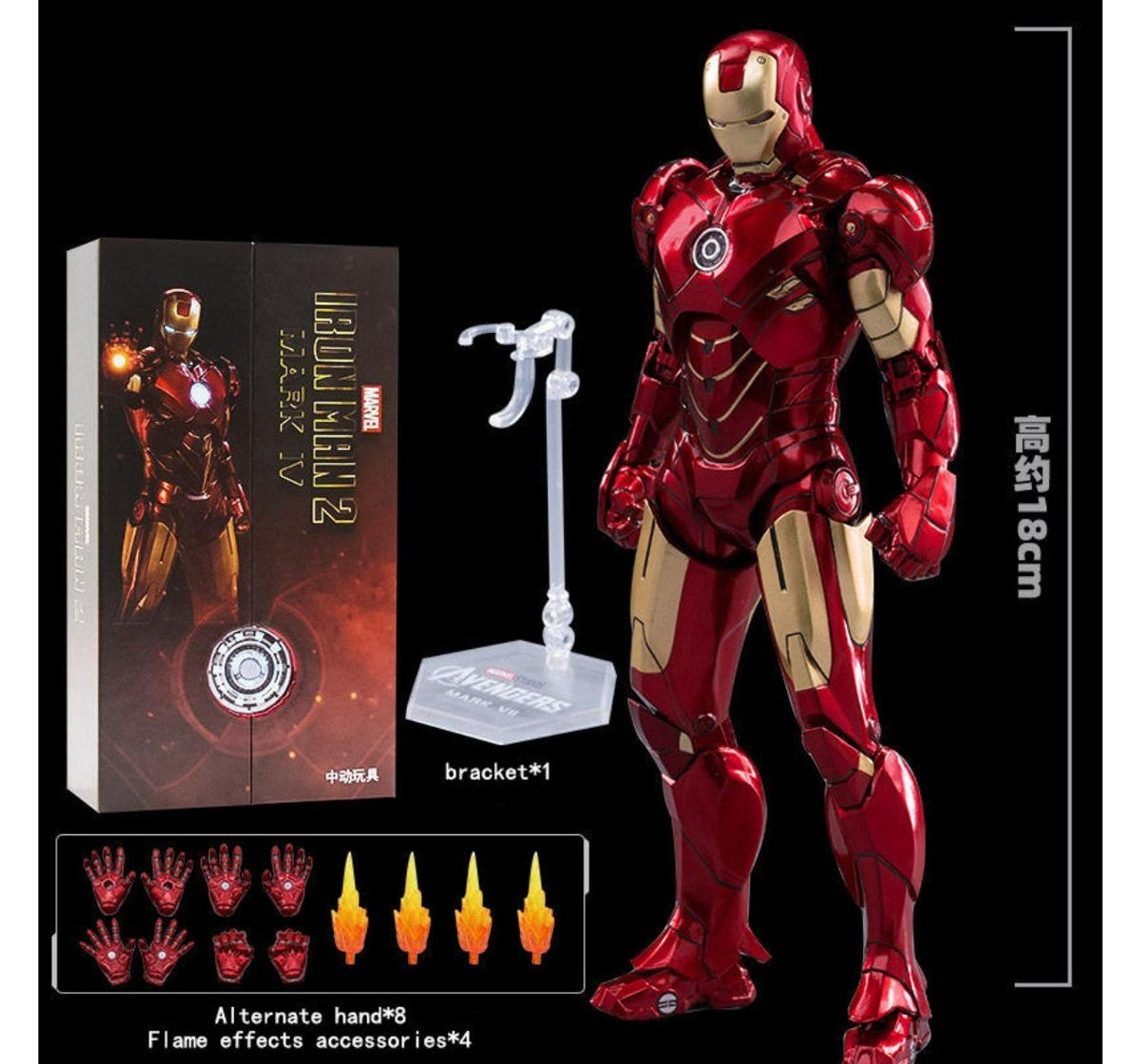 Iron Man Mark IV ZD Toys Action Figure – 1/10 Scale Marvel Collectible (Iron Man 2)