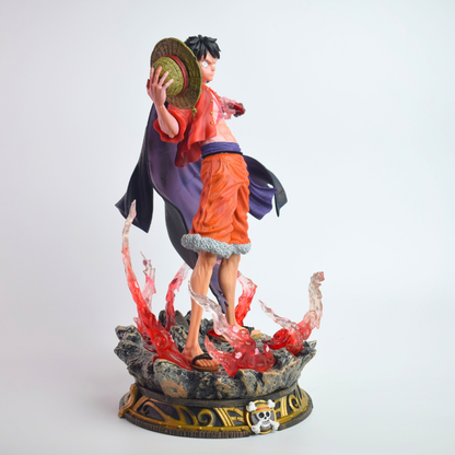 Conqueror's Haki Monkey D Luffy (Double Headed) - side view holding the straw hat