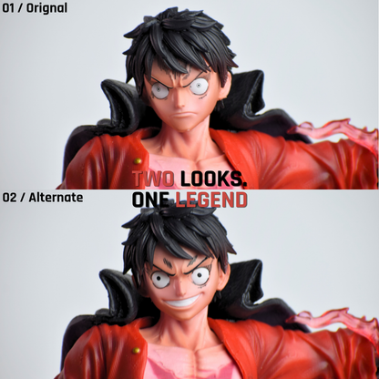 Conqueror's Haki Monkey D Luffy (Double Headed) - both interchangeable heads compared, serious face and smiling face