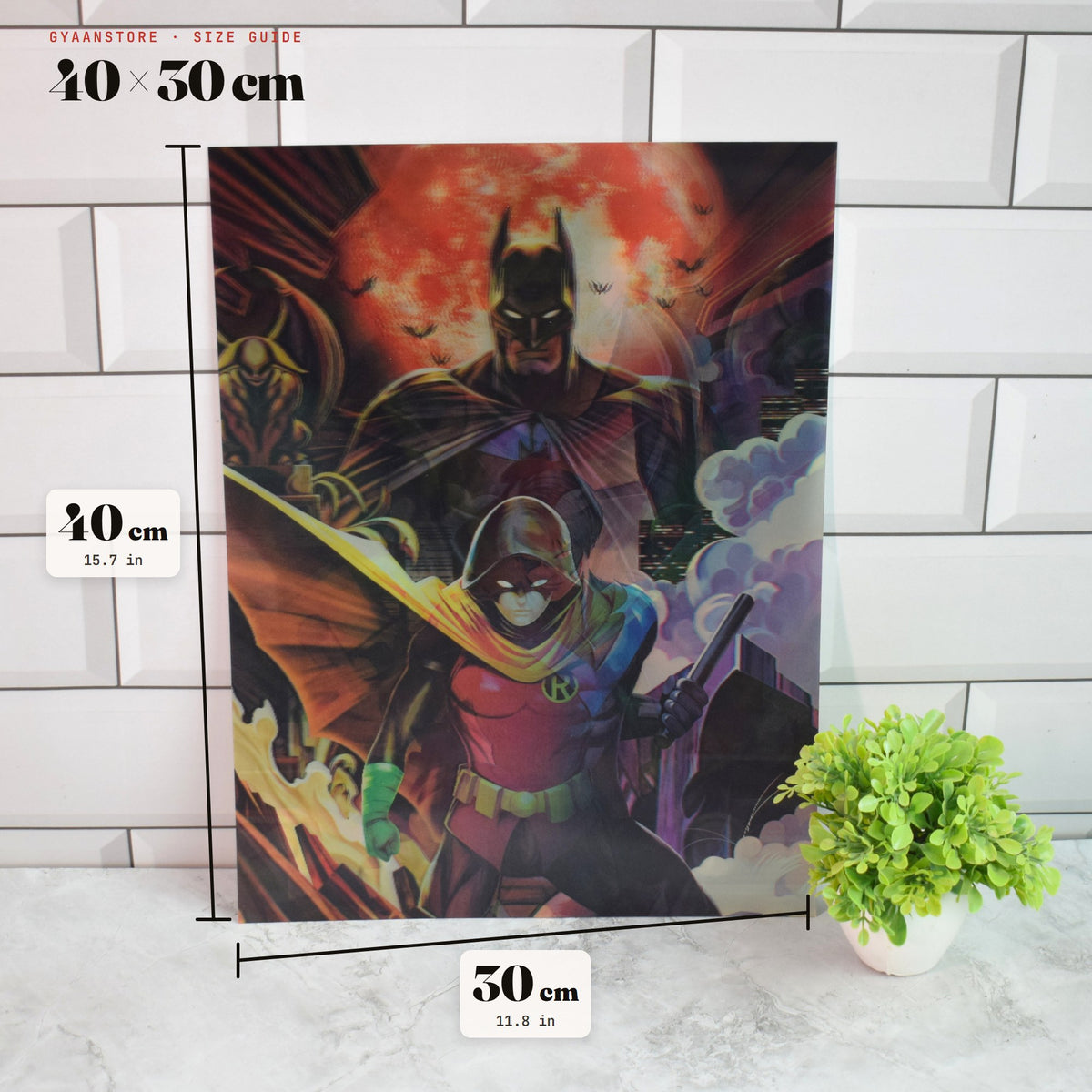 DC Robin, Red Hood & Nightwing 3D Lenticular A3 Poster – size guide 40 x 30 cm
