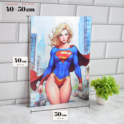 DC Supergirl & Wonder Woman 3D Lenticular A3 Poster – size guide 40 x 30 cm