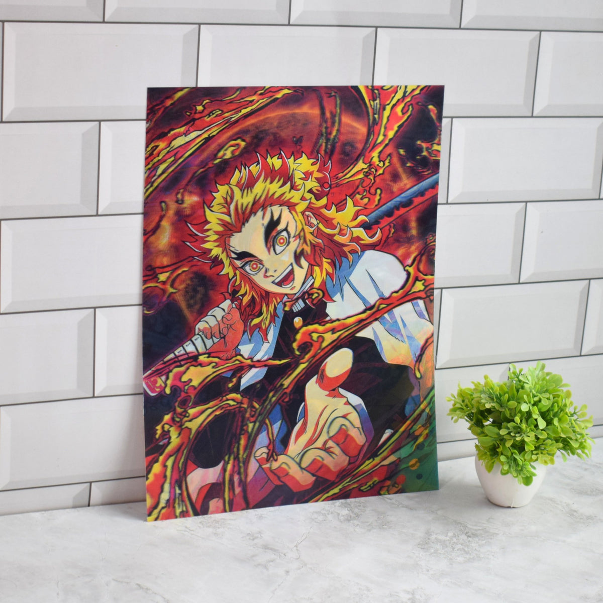 Demon Slayer Rengoku, Tanjiro & Giyu 3D Lenticular A3 Poster – Rengoku