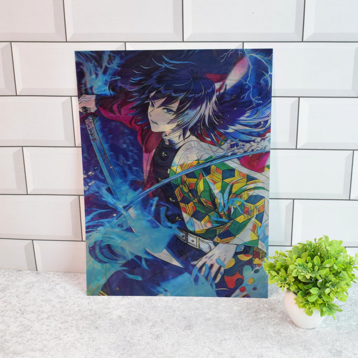 Demon Slayer Rengoku, Tanjiro & Giyu 3D Lenticular A3 Poster – Giyu