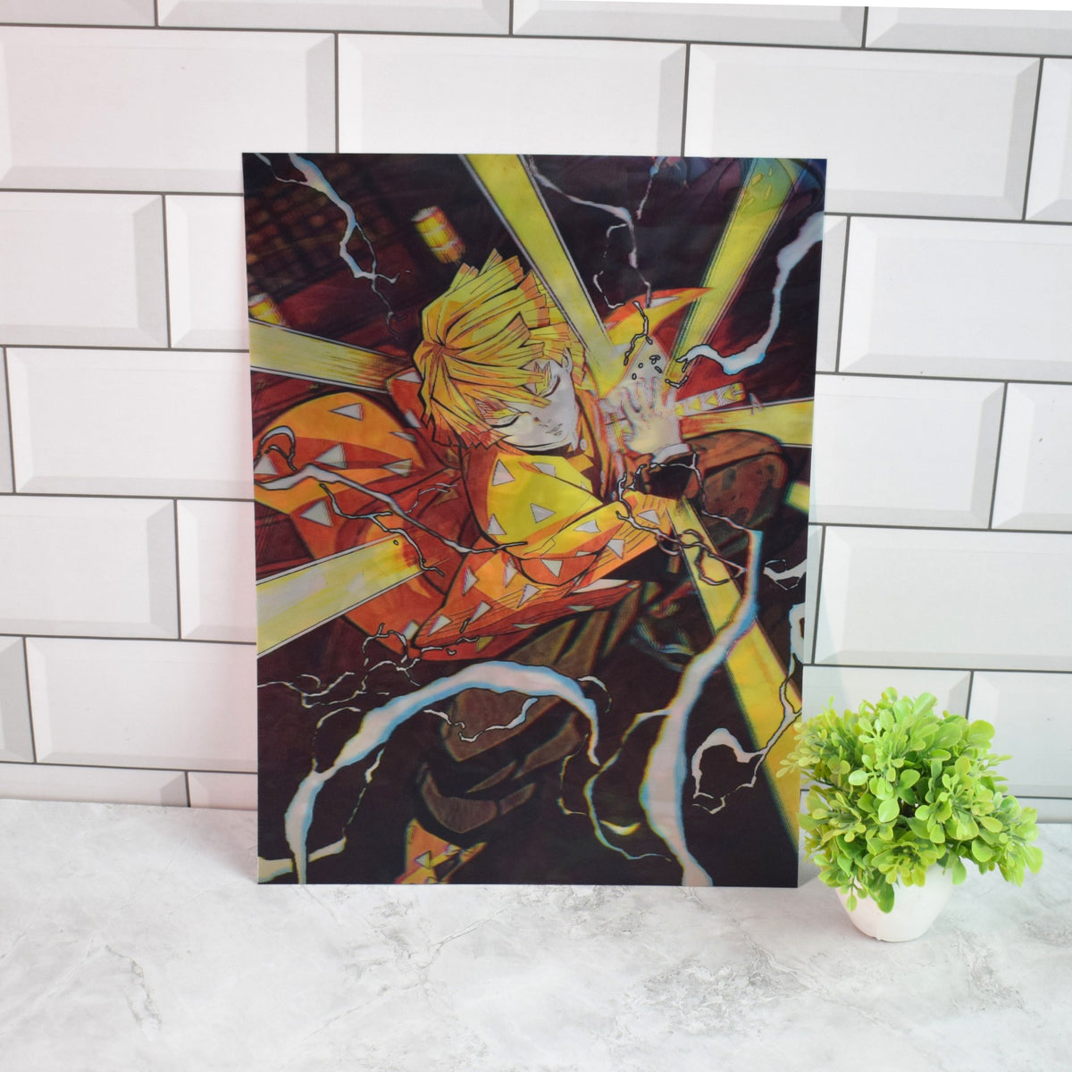 Demon Slayer Zenitsu, Nezuko & Tanjiro Battle 3D Lenticular A3 Poster – Zenitsu