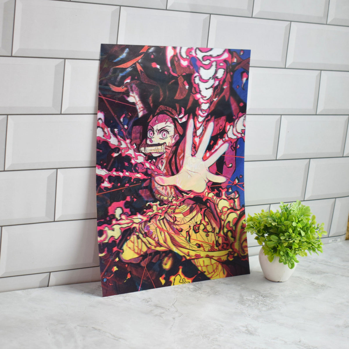 Demon Slayer Zenitsu, Nezuko & Tanjiro Battle 3D Lenticular A3 Poster – Nezuko