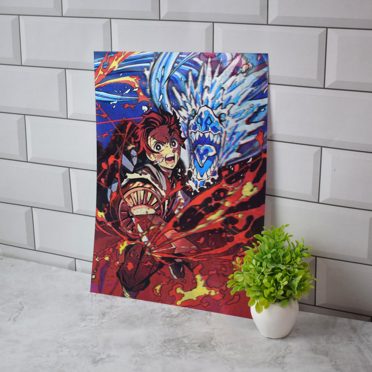 Demon Slayer Zenitsu, Nezuko & Tanjiro Battle 3D Lenticular A3 Poster – Tanjiro