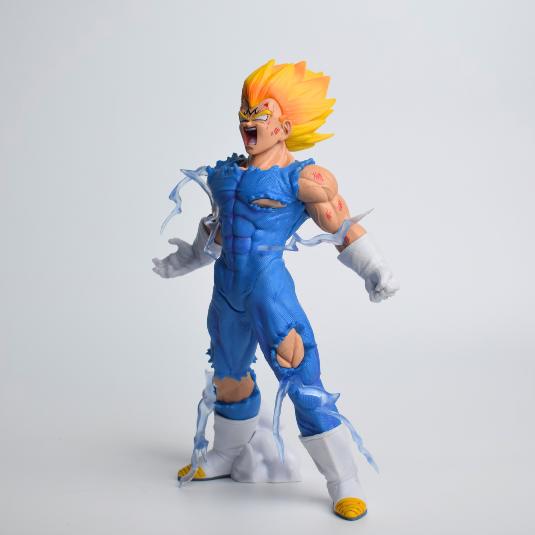 Demonize Vegeta IV Action Figure - angled view shouting with lightning effects