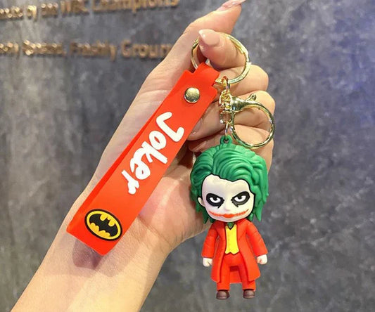 Joker Chibi Mini Figure Keychain – DC Villain Rubber Bag Charm