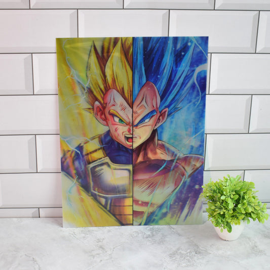 Dragon Ball Vegeta, Goku & Broly Split Face 3D Lenticular A3 Poster – Vegeta