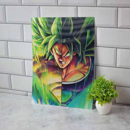 Dragon Ball Vegeta, Goku & Broly Split Face 3D Lenticular A3 Poster – Broly