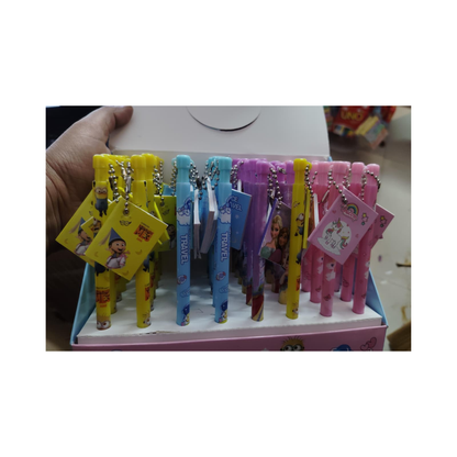 Cartoon Character Keychain Pen – Cute Kids Writing Pen with Chain Tag