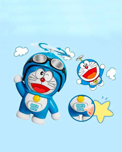 Doraemon Flying Face-Change Keychain – Rotating Propeller Plastic Figure