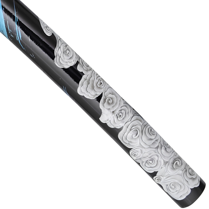 Ghost of Tsushima: Jin Sakai Wooden Katana 104cm - white cloud pattern painted on the black saya