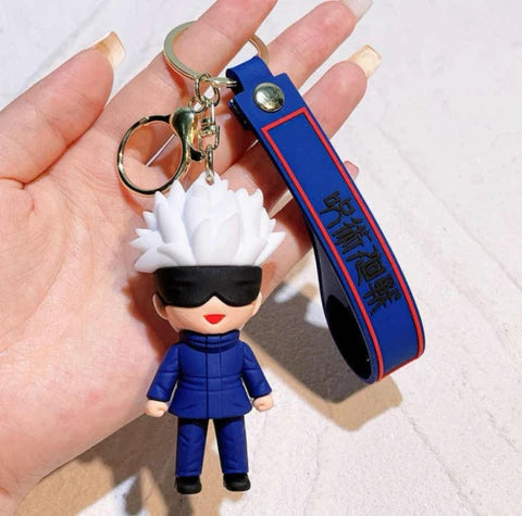 Satoru Gojo Chibi Mini Figure Keychain – Jujutsu Kaisen Anime Rubber Bag Charm