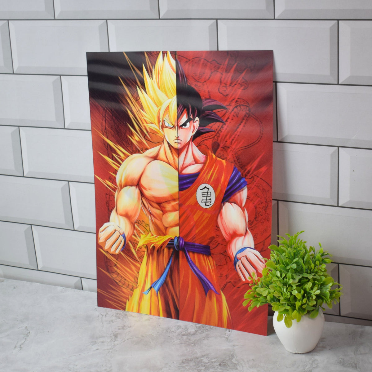 Goku Super Saiyan Transformation 3D Lenticular A3 Poster – design 2