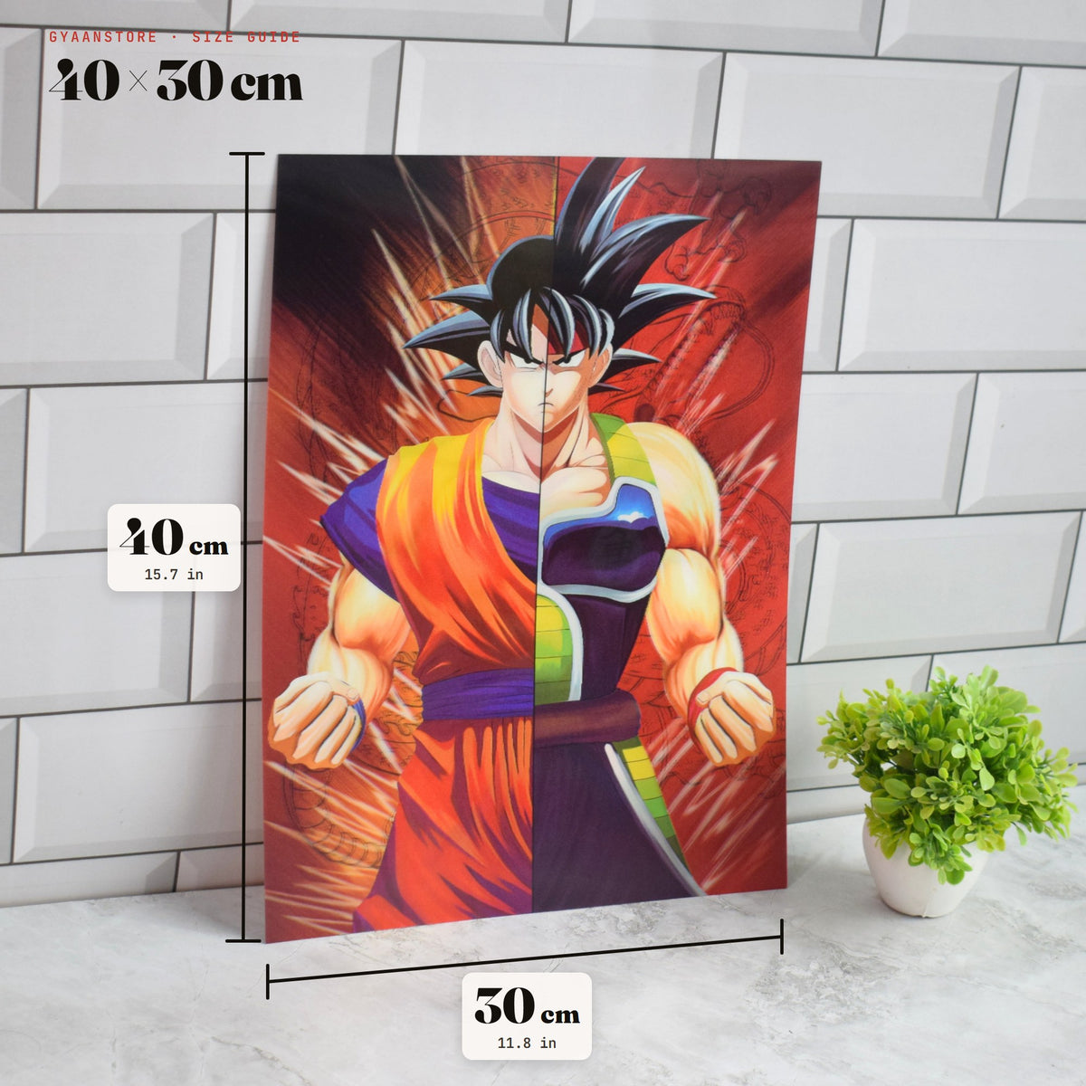 Goku Super Saiyan Transformation 3D Lenticular A3 Poster – size guide 40 x 30 cm
