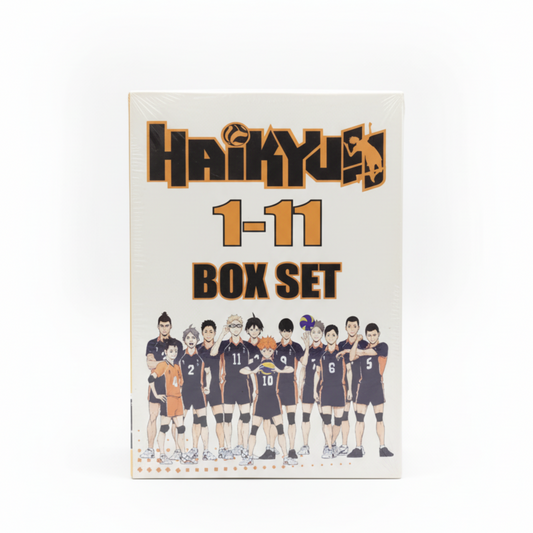 Haikyuu! 1-11 Box Set cover with characters in volleyball uniforms on a white background