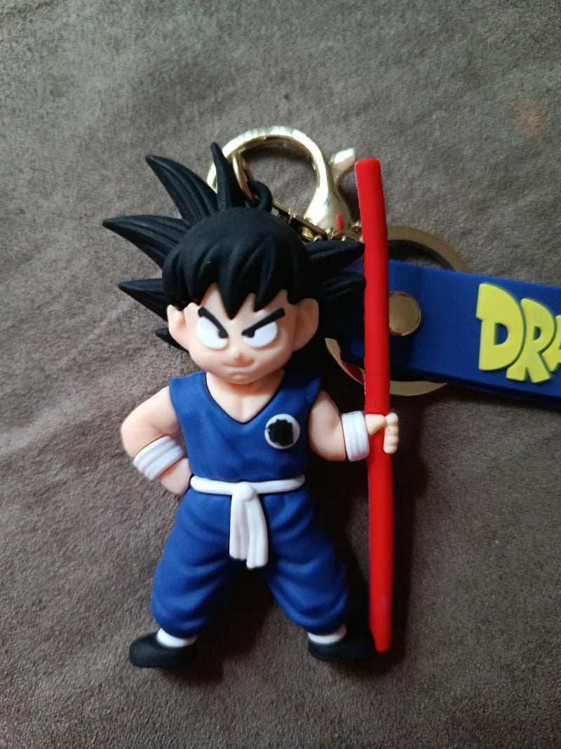 Kid Goku Chibi Mini Figure Keychain – Dragon Ball Anime Rubber Bag Charm