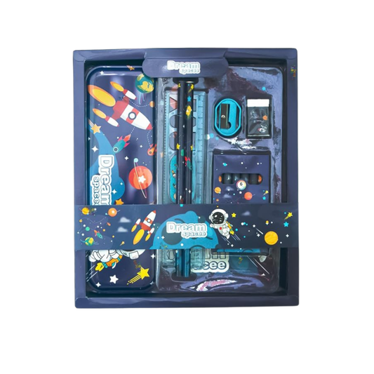 Dream Space Kids Stationery Gift Set | Astronaut Theme Pencil Box with Writing Essentials