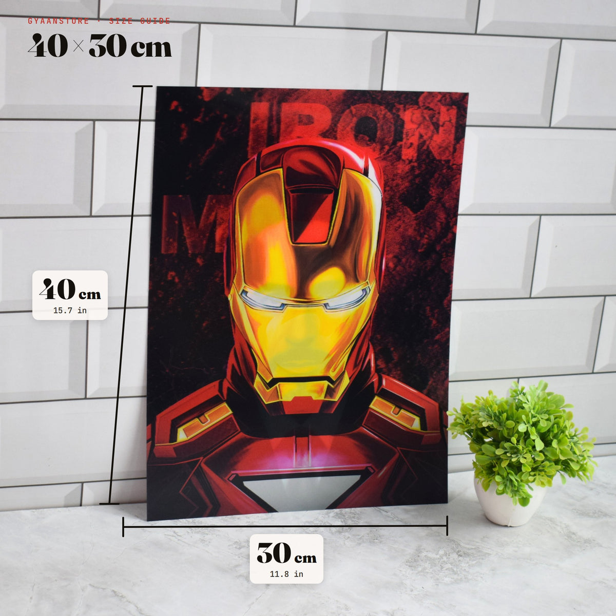 Iron Man Tony Stark Dual Identity 3D Lenticular A3 Poster – size guide 40 x 30 cm