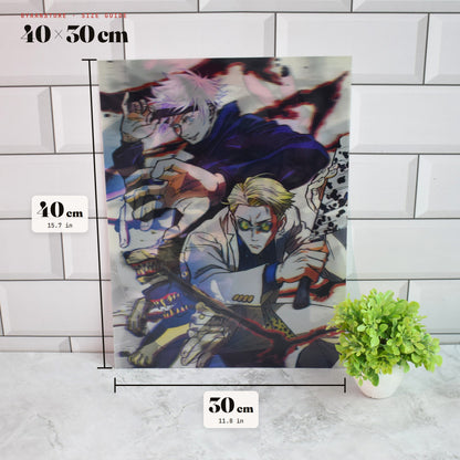 Jujutsu Kaisen Gojo, Megumi & Yuji Team 3D Lenticular A3 Poster – size guide 40 x 30 cm