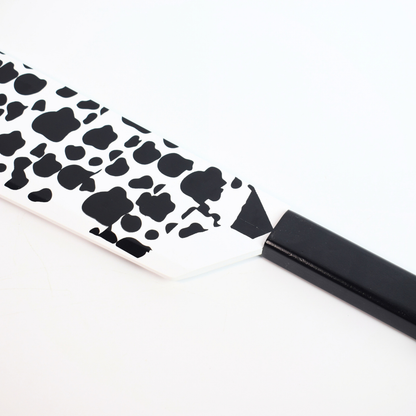 Jujutsu Kaisen: Nanami Kento's Cleaver Wooden Display Knife (50 cm) - angled close-up where the blade meets the black handle