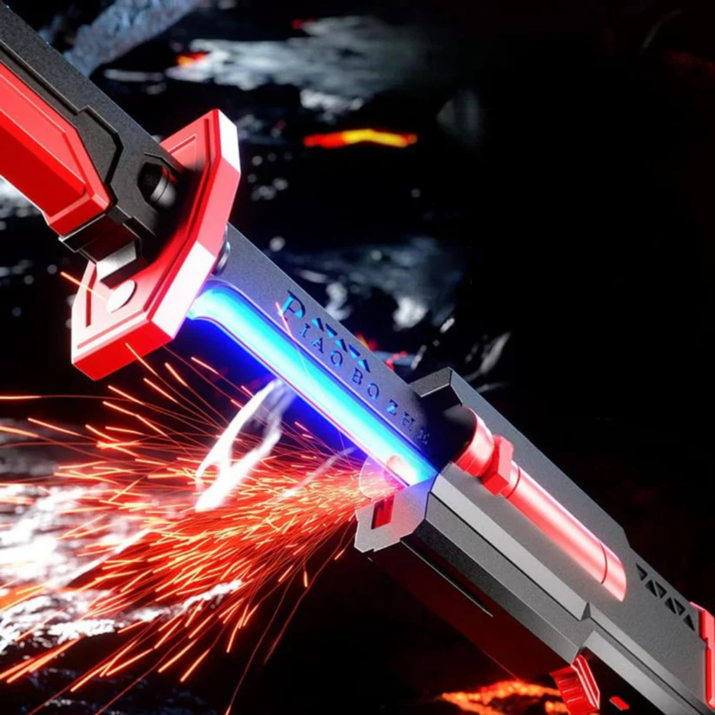 Katana Sparkling Sword Lightsaber Sword – LED Light Blade with Real Sparks & Smoke Effect