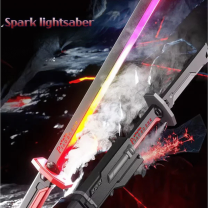 Katana Sparkling Sword Lightsaber Sword – LED Light Blade with Real Sparks & Smoke Effect