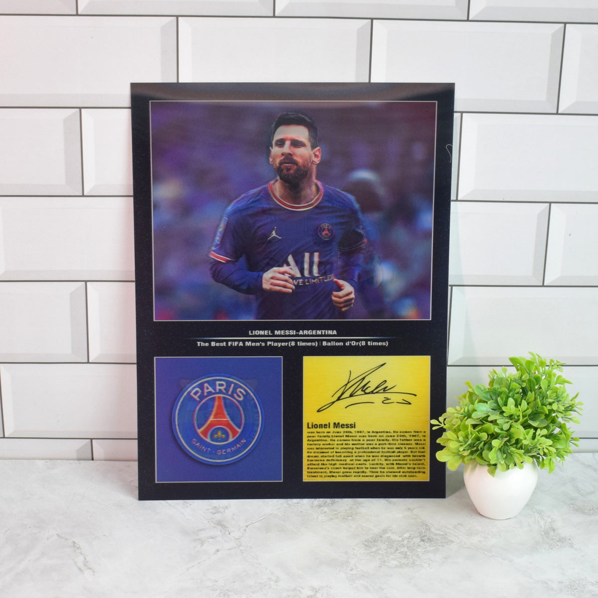 Lionel Messi PSG, Barcelona & Inter Miami 3D Lenticular A3 Poster – Messi PSG
