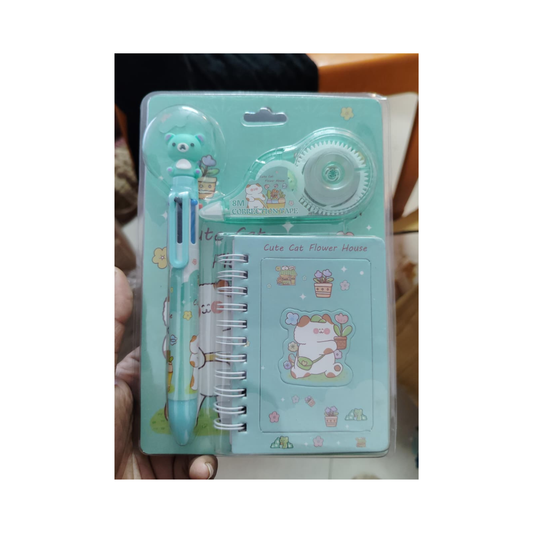 Cute Cat Flower House Mini Stationery Gift Set