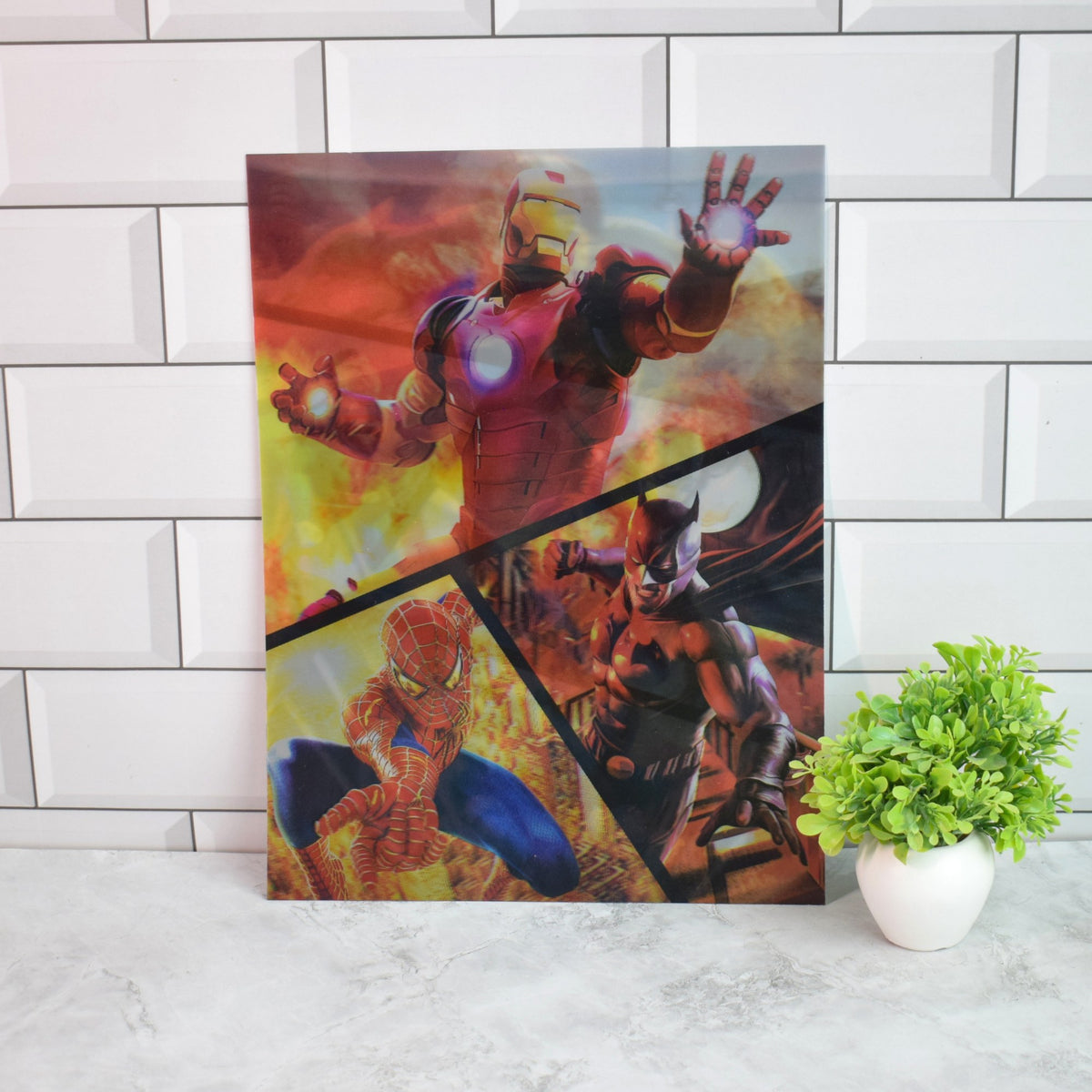 Marvel & DC Superheroes Collage 3D Lenticular A3 Poster – design 1